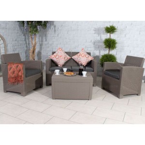 Faro 4 Seater Conversation Set - Taupe Grey